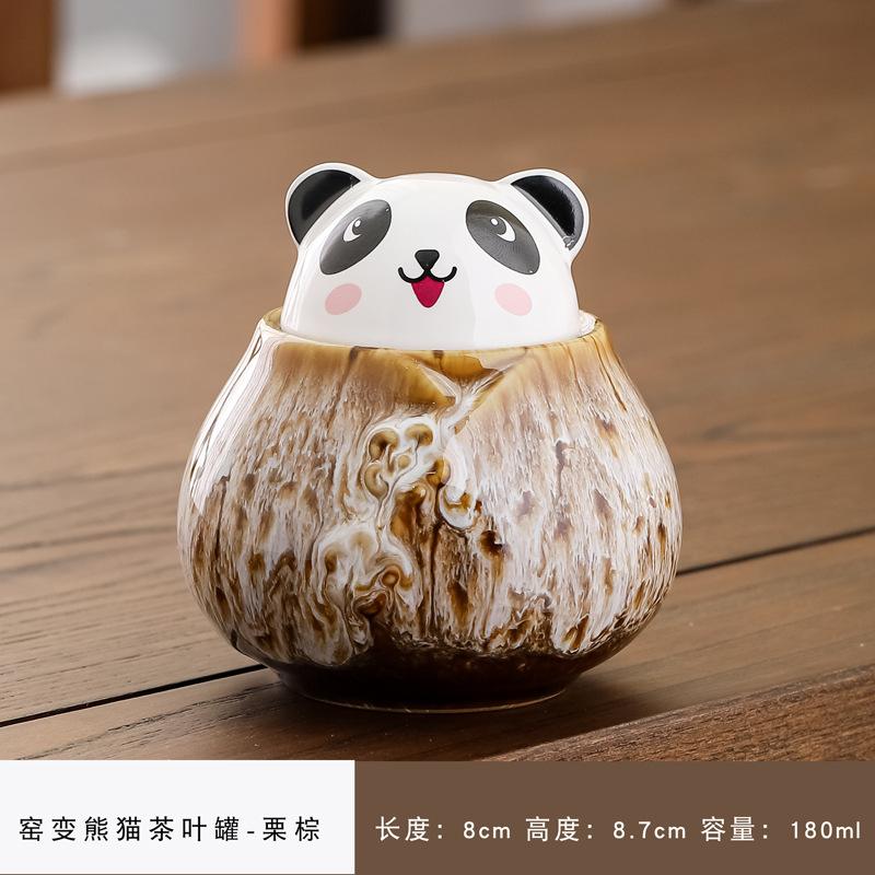 Tea Canister Panda Ceramic Storage Tank Creative Cute Tea Table Ornaments Living Room Coffee Table Decoration