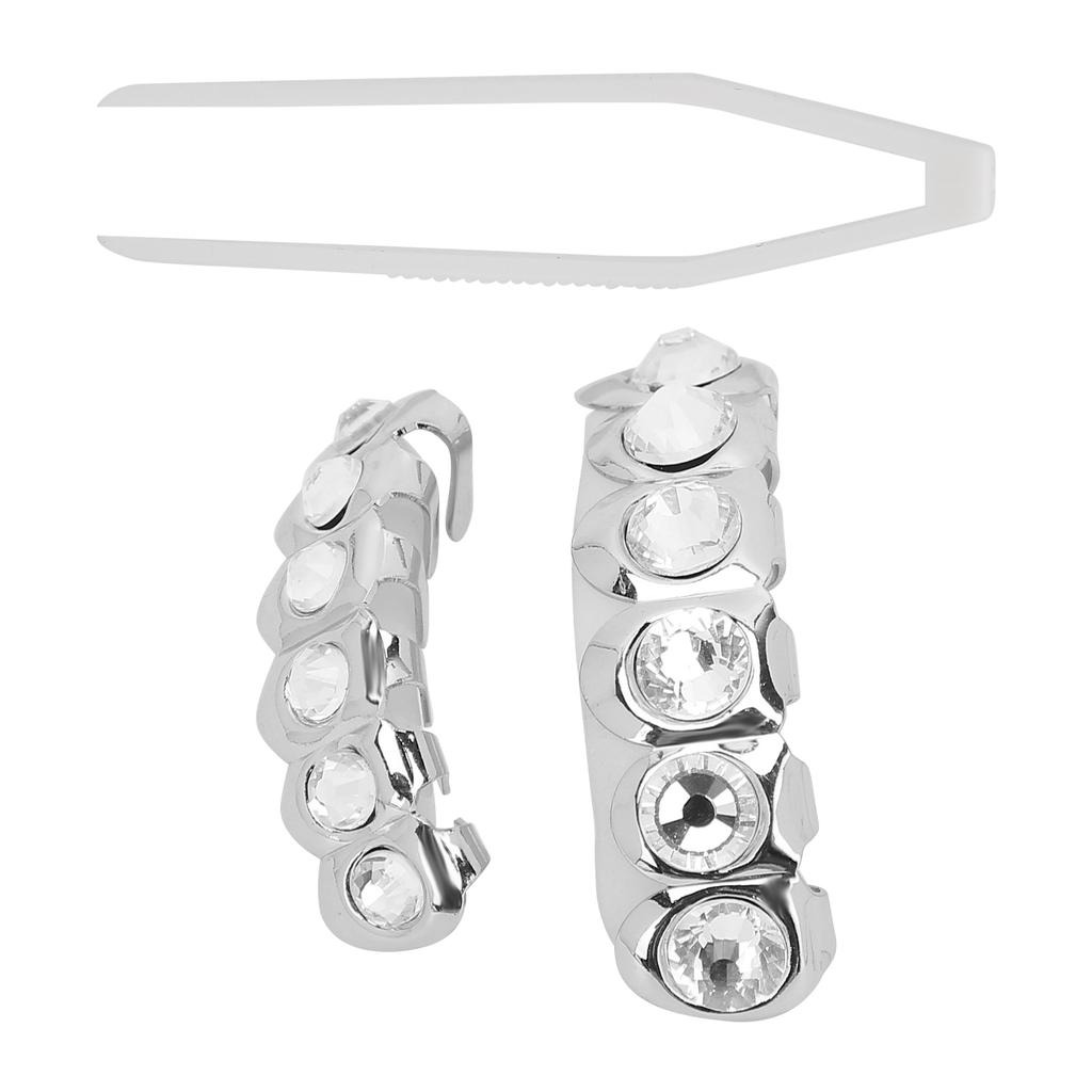 Upper Lower Shining Hip Hop False Teeth Set Halloween Festival Teeth Decoration Brace