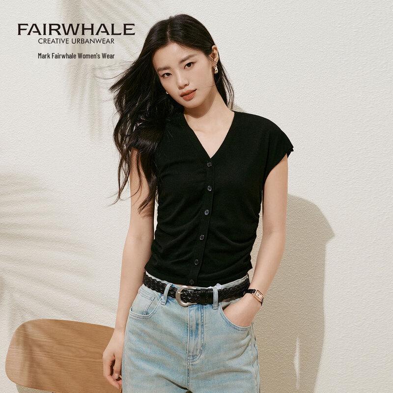 

Mark Fairwhale Women s Slim Fit V-Neck Short Sleeve Knit Top S