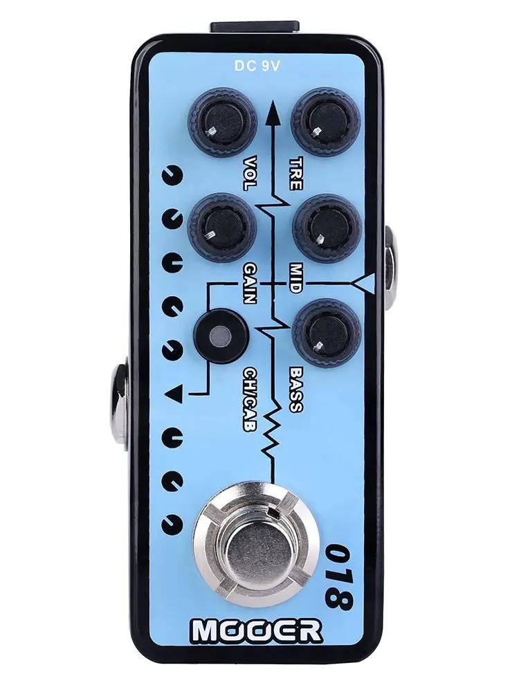 MOOER 018 Custom 100 Guitar Effect Pedal Digital Preamp Cabinet Simulation Dual Channels 3-Band EQ & Gain Electric Guitar Pedal