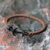 Trendy Hand-Woven Leather Men Bracelet Brown Vintage Navy Anchor Braclet Outdoor Riding Couple Leather Rope Bracelet