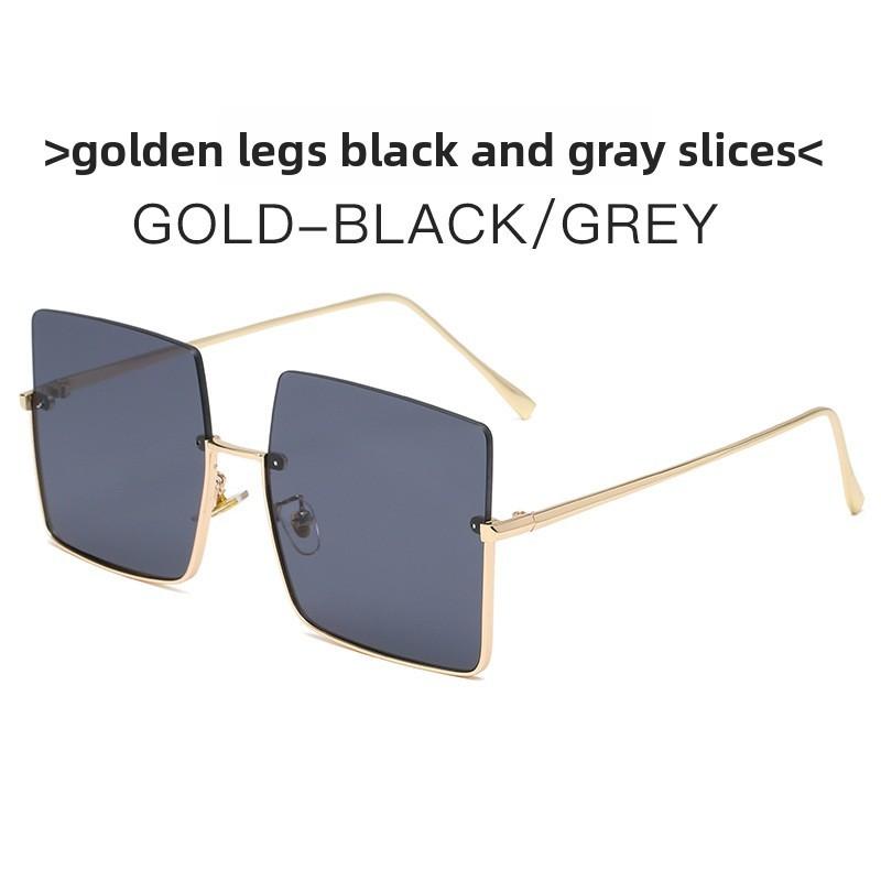 

Square Unisex Metal Sunglasses With Uv400 Protection For Fashion And Travel GoldFrameBlackGray