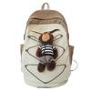 Cute Korean Version of High value New Versatile Bear Backpack Ins College Style Contrasting Color Large Capacity Travel Backpack