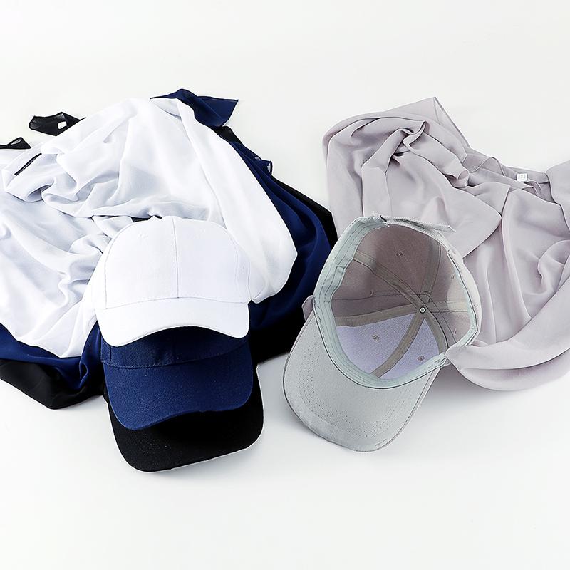 Casual Simple Chiffon Baseball Cap All-In-One Scarf Women'S Fashion Solid Color Baseball Cap Scarf Accessories Instant Hijab