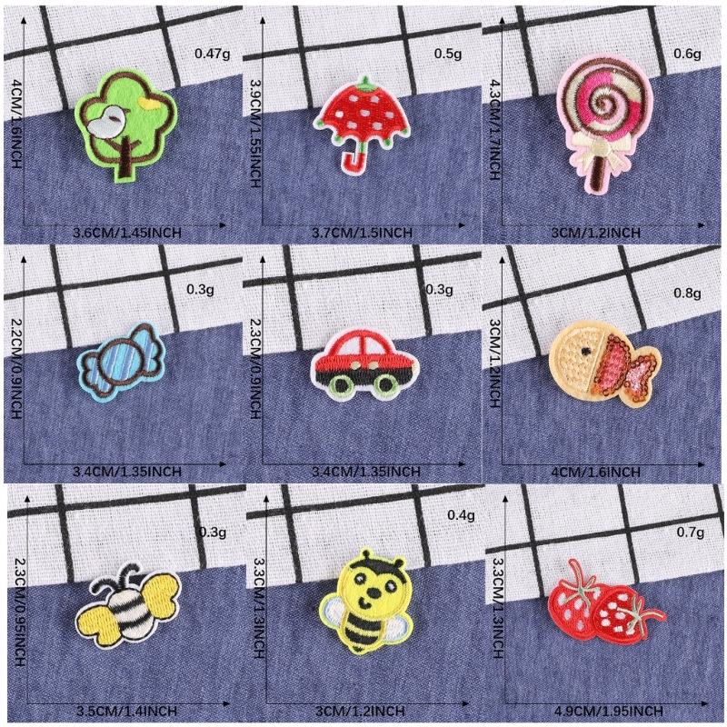 38 Pcs Strawberry Embroidered Patches Iron On Patches Mushroom Repair Patches Bees Sewing Patches for Clothes Bag