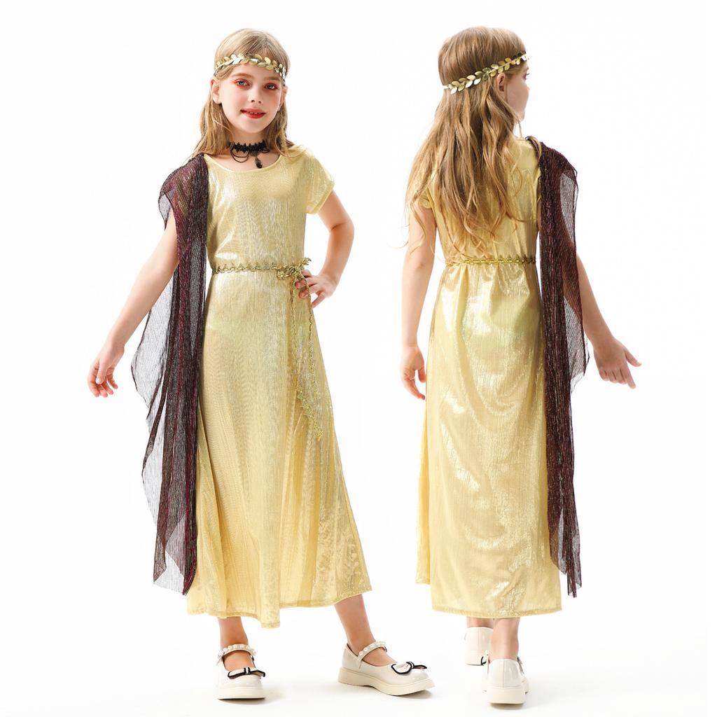 Halloween Children's Costumes Ancient Greek and Roman Mythology Cos Girls' Dresses Egyptian Goddess Children's Clothing Performance Costumes