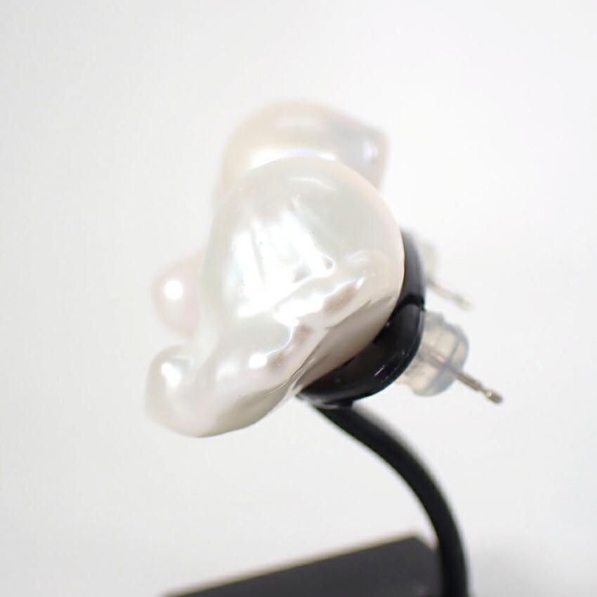 [New] Pt900 Freshwater Pearl Stud Earrings/j33-11