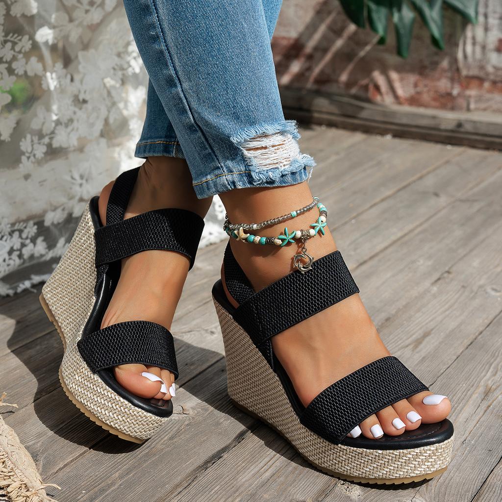 Summer Women Wedges Sandals 2025 New Slip on High Heels Sandals Plus Size Platform Shoes Woman Fashion Outdoor Designer Sandals