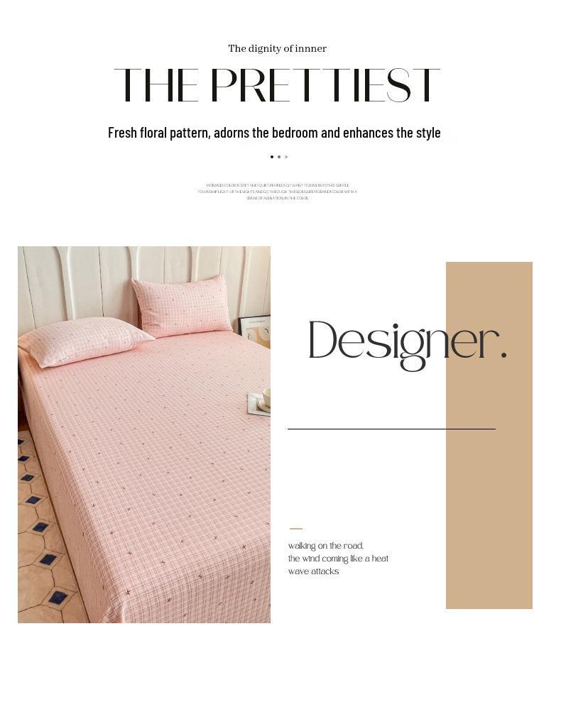 Coarse Cotton Bed Sheet: Student Dormitory Single/Double Linen 3-Piece Set