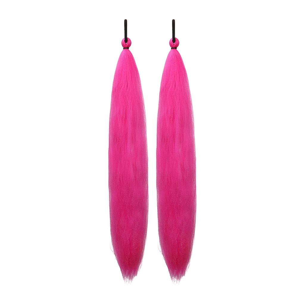 2PCS Colorful synthetic Extension Colored Ponytail Straight Ponytail With Elastic Hair Dark Purple Hair Accessories For Women