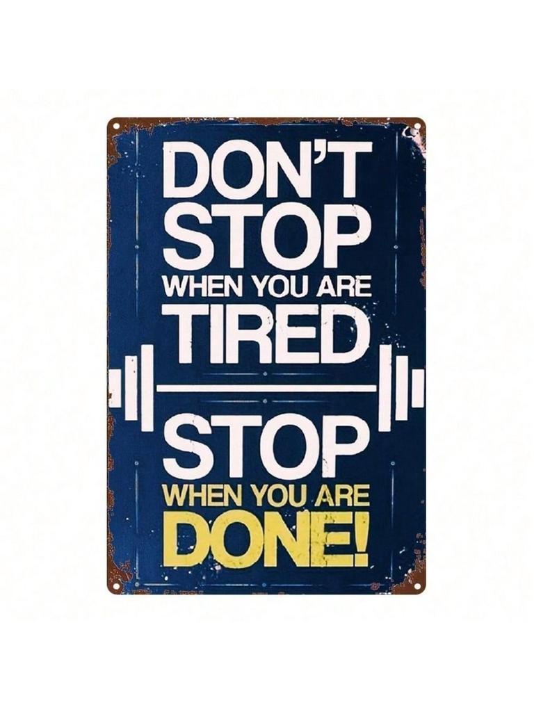Vintage Gym Motivational Metal Sign 8x12 Inch Home Wall Decor