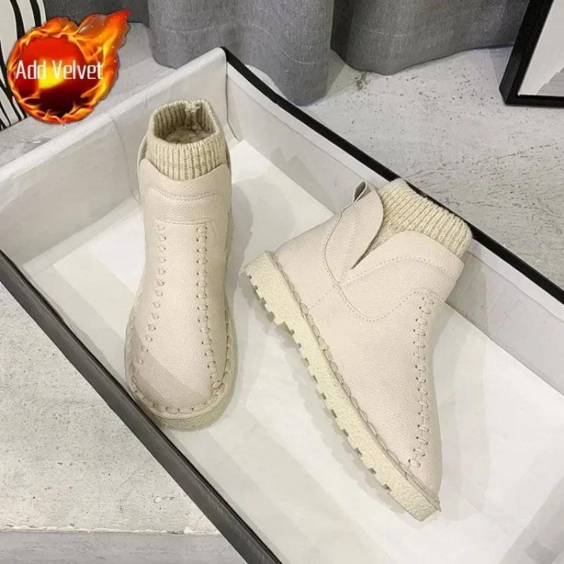 Fashion Autumn Female Ankle Shoes Elegant With Low Heels Anti Slip Fashion Ladies Booties Snow Boots Comfrtable Winter 2024 Novelty Y2k