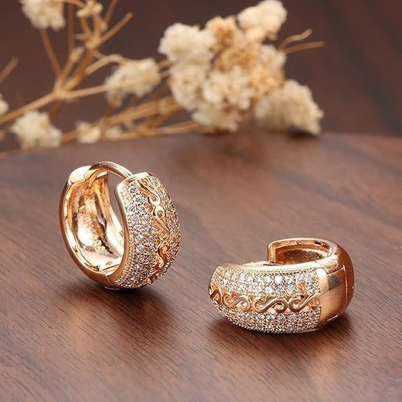 Latest Fancy Stylish Zircon Copper Bali Earrings for Women and Girls