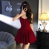 Qianjin Wind Red Bow Suspender Dress Women's Spring Waist Skinny Short Skirt Sleeveless Princess Dress