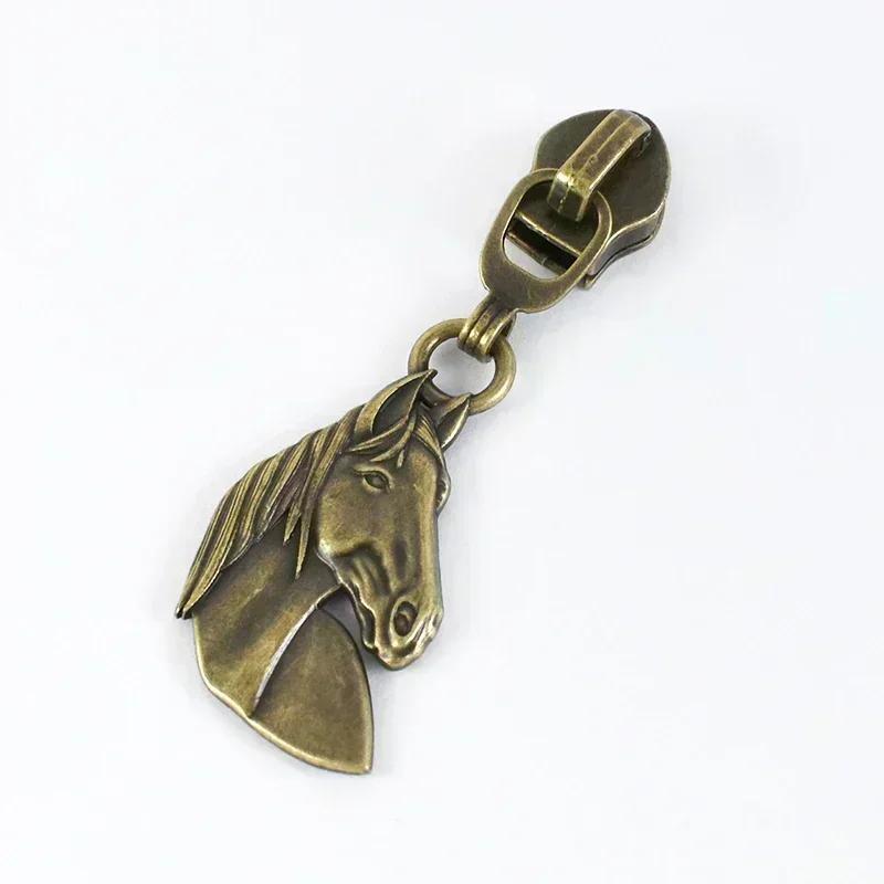 Meetee 5-20 Szt. 5# Suwak do Zamka Błyskawicznego na Zamki Nylonowe Stop Cynku Główka Zamka Dekoracja Brązowy Ciągnik Zamka Błyskawicznego Akcesoria do Szycia Kurtki Płaszcza