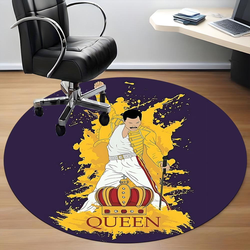 1pc Freddie Mercury, Queen Band Office Round Area Rug, Under Office Chairs Bedroom Living Room Home Decor A1022206