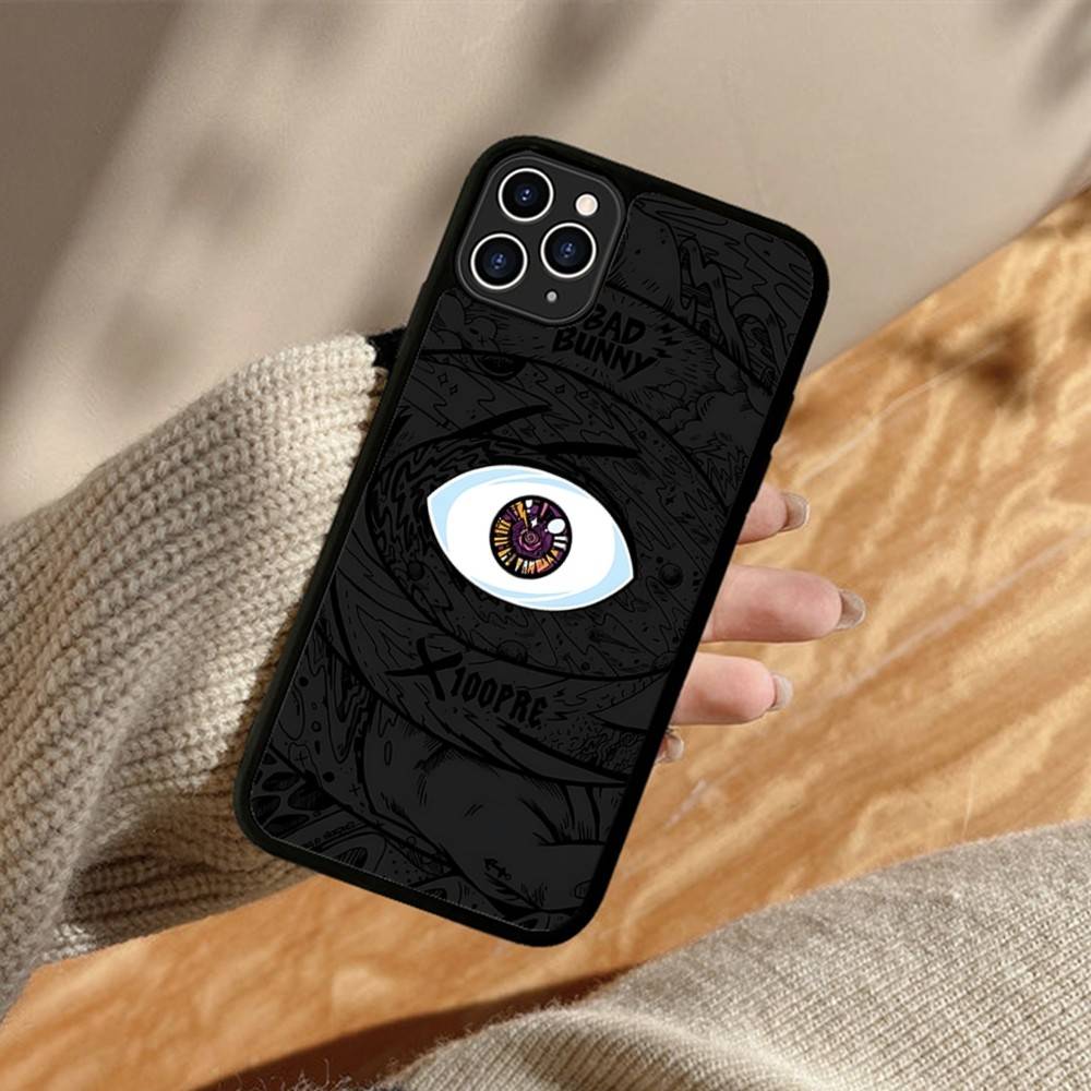 

B-Bad Bunny Art Phone Case For IPhone 17 16 15 14 13 Plus 12 11 Pro Max PC+TPU Cases Back Cover iPhone 17