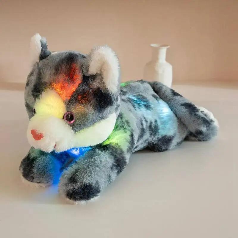 The latest 35cm glowing colored cat doll Kawaii stuffed plush toy figurine cartoon anime cute children's birthday gift doll
