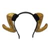 Artificial Black Demon Horn Headwear Gothic Reusable Halloween Devil Headband Realistic Unisex Goat Horn Hair Hoop Adults
