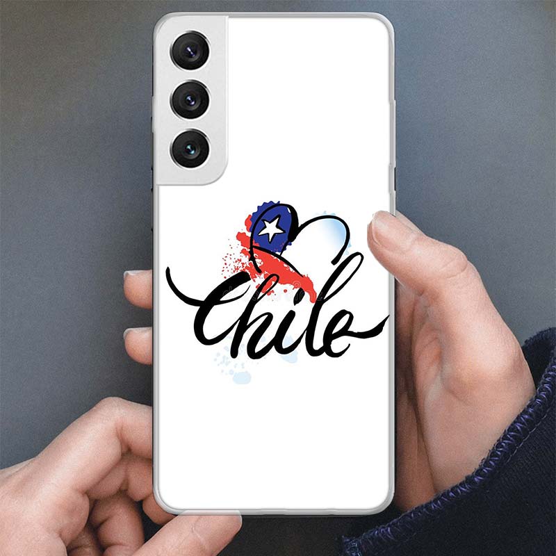 Chile Flag Phone Case For Samsung Galaxy S25 S24 S23 S22 Ultra S21 S20 FE S10 Plus S10E + S25U Soft Cover Shell