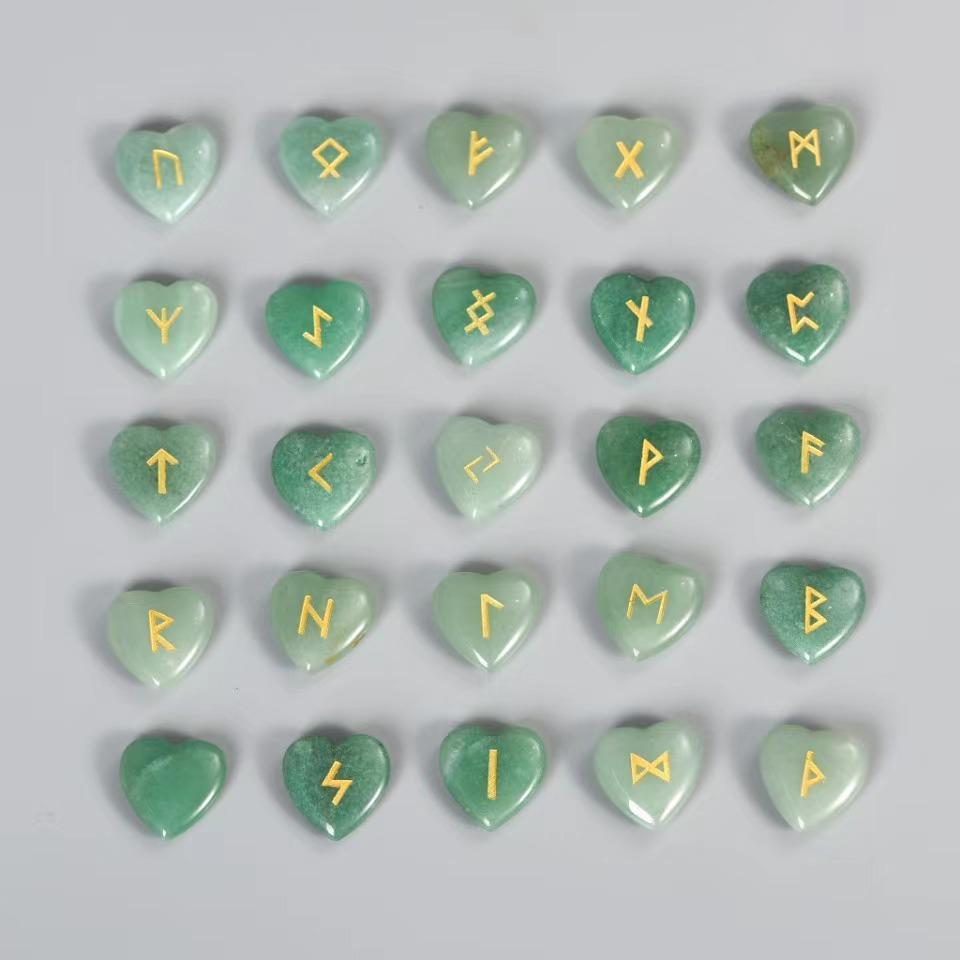 25pcs Per Bag Crystals Healing Stones Natural Reiki Crystal Rune Stone Set