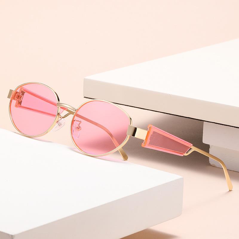 New Oval Metal-framed Sunglasses Are Fashionable, Fresh And Uv-resistant, Unisex Glasses 2426