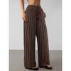 Women's Vertical Striped Drawstring Elastic Waist Loose Wide Leg Long Pants Casual Trousers