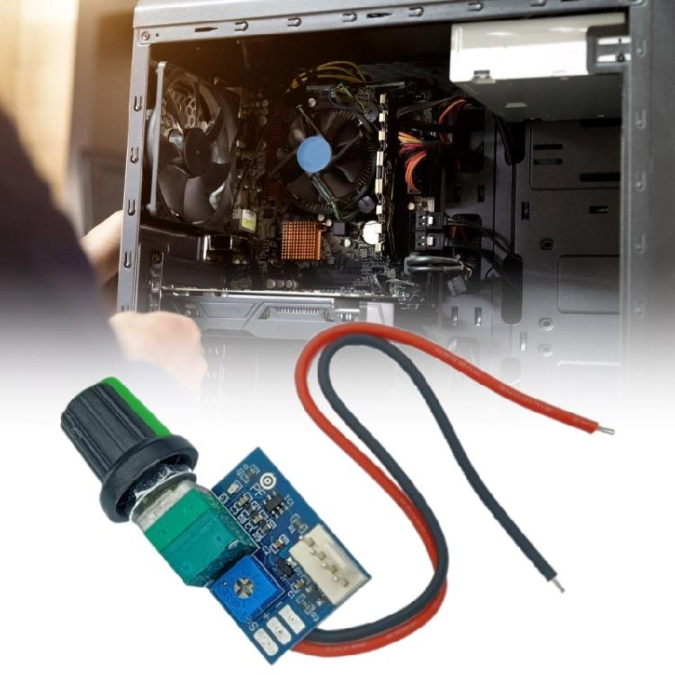 12V Manual 4-Wire PWM Fan Speed Motor Controller Board Knob Switch Electrical Equipment Governor Module Power Supply