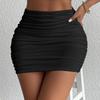 Women's High Waist Ruched Mini Skirt Bodycon Slim Fit Going Out Short Skirt