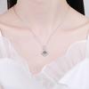 Womens Geometric Square Pendant Necklace D Color Moissanite Platinum Plated 950 1 Carat With Certificate