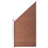 WPC Fence Set: 2 Square Panels + 1 Diagonal Panel 446 x 186 cm Brown