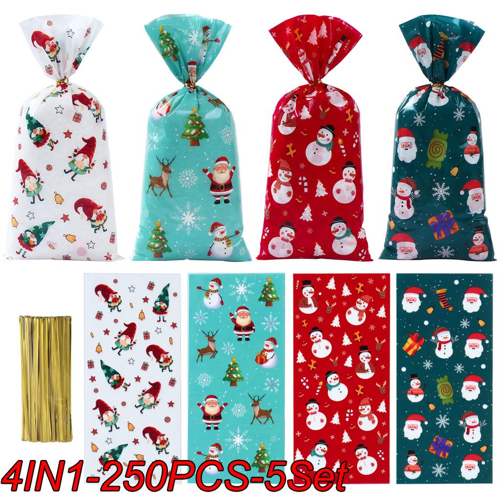 50Pcs/set Christmas Fruit Sticks Disposable Bamboo Sticks Snowflake Christmas Tree Elk Santa Claus Snowman Sticks Xmas Ornaments