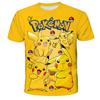 2025 New Anime Chilren's T-shirts Kids 3D T-shirts Boy's Clothing Pokemon Boys Girls Short-sleeved Travel Parent-child Clothing