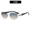 European and American frameless trimmed fashion polygon women's sunglasses personalized sunglasses street photography travel sunglasses