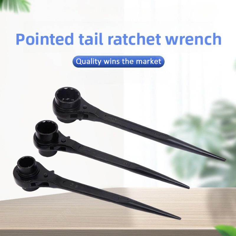 Industrial Grade Multifunctional Bidirectional Socket Labor-saving and Fast Dual-use Tool 30-32mm Pointed Tail Ratchet Wrench