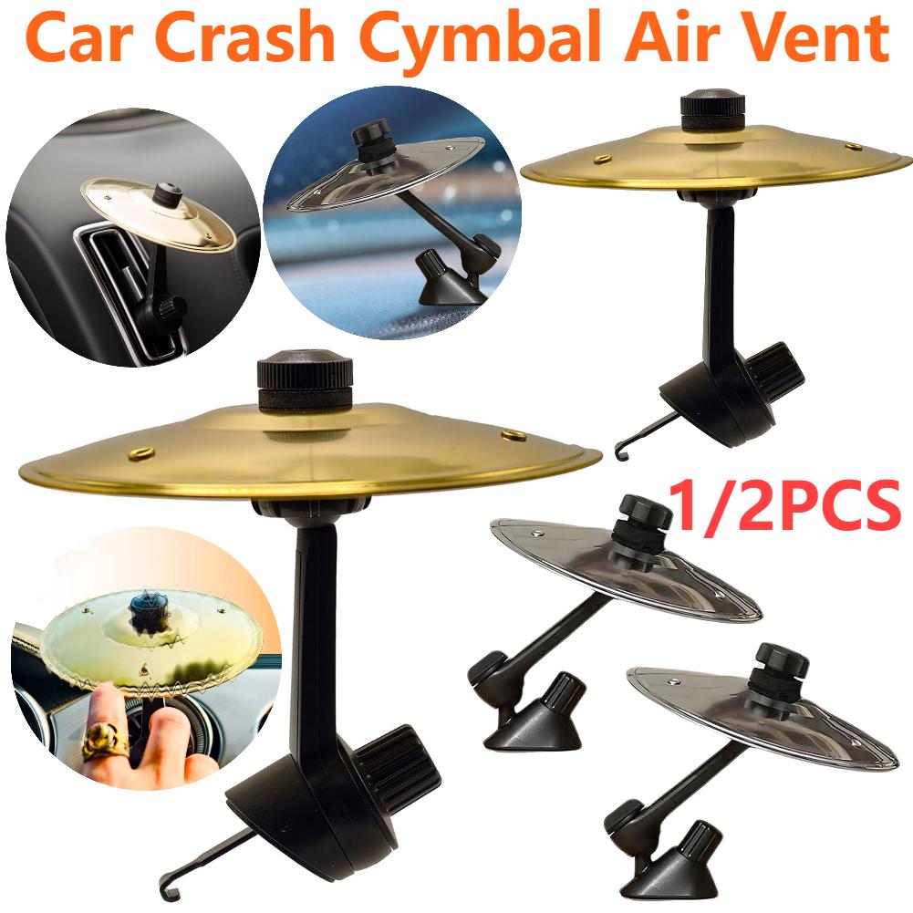 1-2PCS Car Crash Cymbal Air Vent Car Drum Cymbal Easy Clip-On Mini Cymbal for Music Lovers Suitable for All Types of Vehicles