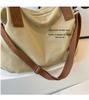 Large Capacity Retro Canvas Tote Bag: Simple, Fashionable Shoulder and Crossbody Bag for Women and Girls