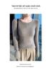 Women's Slim Fit Striped Wool Knitwear - Stylish Round Neck Top for Autumn/Winter