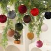 Christmas Tree Ornaments Set, 8cm Soft Velvet Fabric Ball Decorations, Handmade Holiday Décor For Wreaths And Home Displays