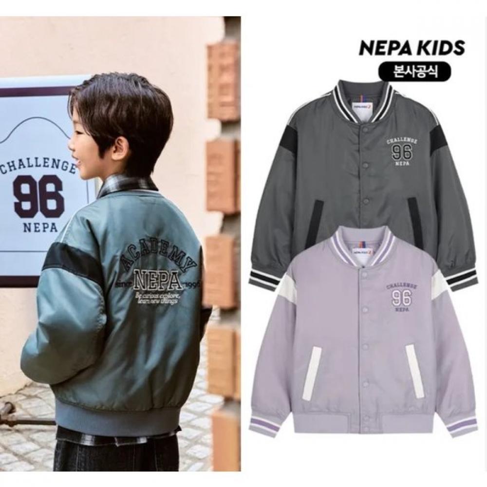 Nepa Kids Padding Varsity Bomber Jacket Klf0901 CHARCOAL(B02)/110