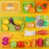 Cross-Border Kids' Fruit Cutting Toy Set: Simulation Veggie & Fruit Basket with Role-Playing Pizza Kitchenware for Boys & Girls