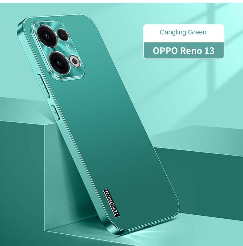 Per OPPO Reno 13 13 Pro Custodia per Telefono con Vernice Metallizzata Opaca Streamer Anti-Caduta Anti-Impronte Digitali con Foro