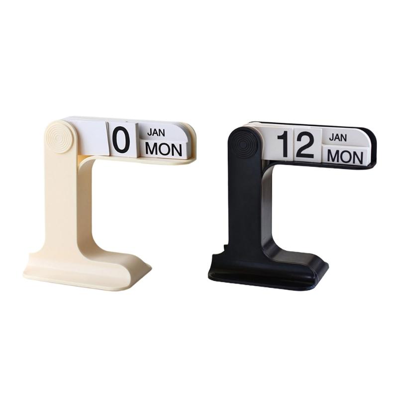Desk Calendar with Dates Week Month Displays Flipping Permanent Calendar Office Desk Calendar for Planning Scheduling