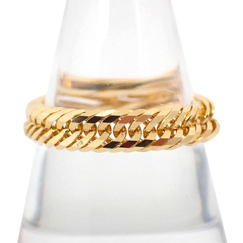 [Pre-owned] 18K Yellow Gold Kihei Ring, 3.27g, 12-sided Triple Ring, Size 18, Men's, Size 18.5, J91-8