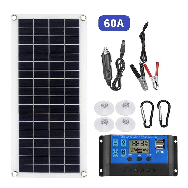 

Оснащен 40 Вт уличной USB 5 В гибкой солнечной панелью + контроллер 60 А, набор подходит для кемпинга в автодоме, пеших походов, зарядного устройства, источника питания