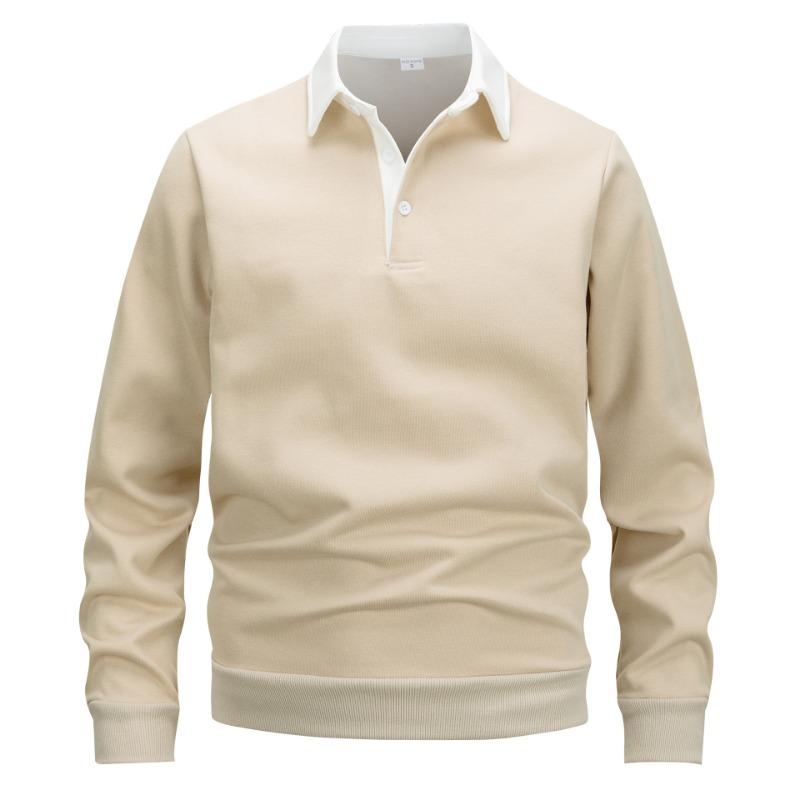 Polo Collar Hoodie Trendy Men's Hoodie Casual Versatile Pullovers & Long Sleeves Men’s Sweatshirts