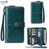 RFID Anti-theft Brush Wallet Long Zipper Women's Wallet European and American Large-capacity Hand-held ID Bag