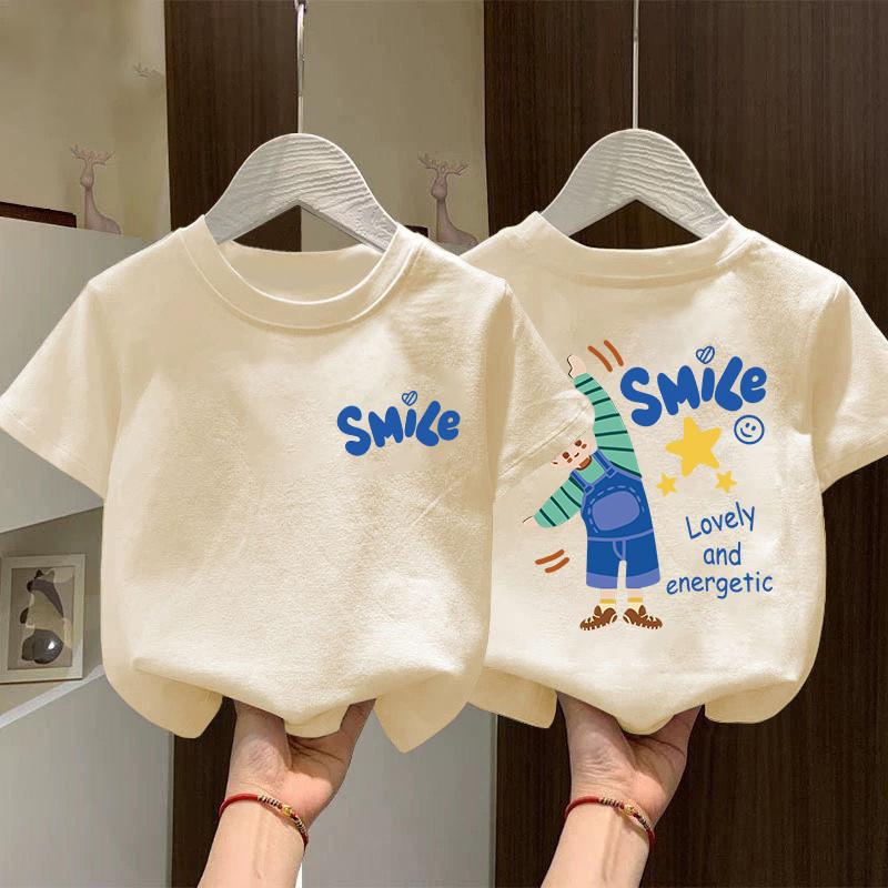 

NELLY Crayon Shin Chan Short Sleeved T-shirt for Boys, Fashionable Korean Style Versatile Loose Top 140