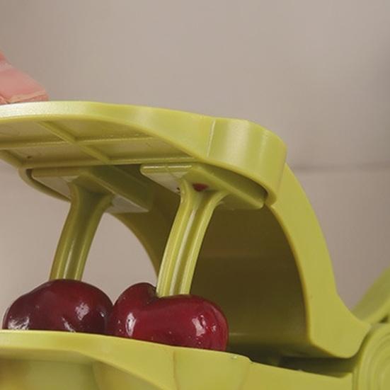 Descaroçador de Cerejas com Cabo Ergonômico Ferramenta Rápida para Descaroçar Frutas Portátil Removedor de Caroços de Cerejas Azeitonas Ferramenta para Remover Caroços Utensílios de Cozinha