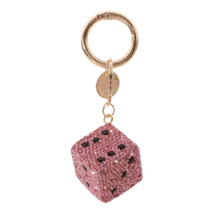 Dices Keychain Enhanced By Brilliant Rhinestones For Adding Elegances To Any Occasion Stylish Individuals Everyday Use